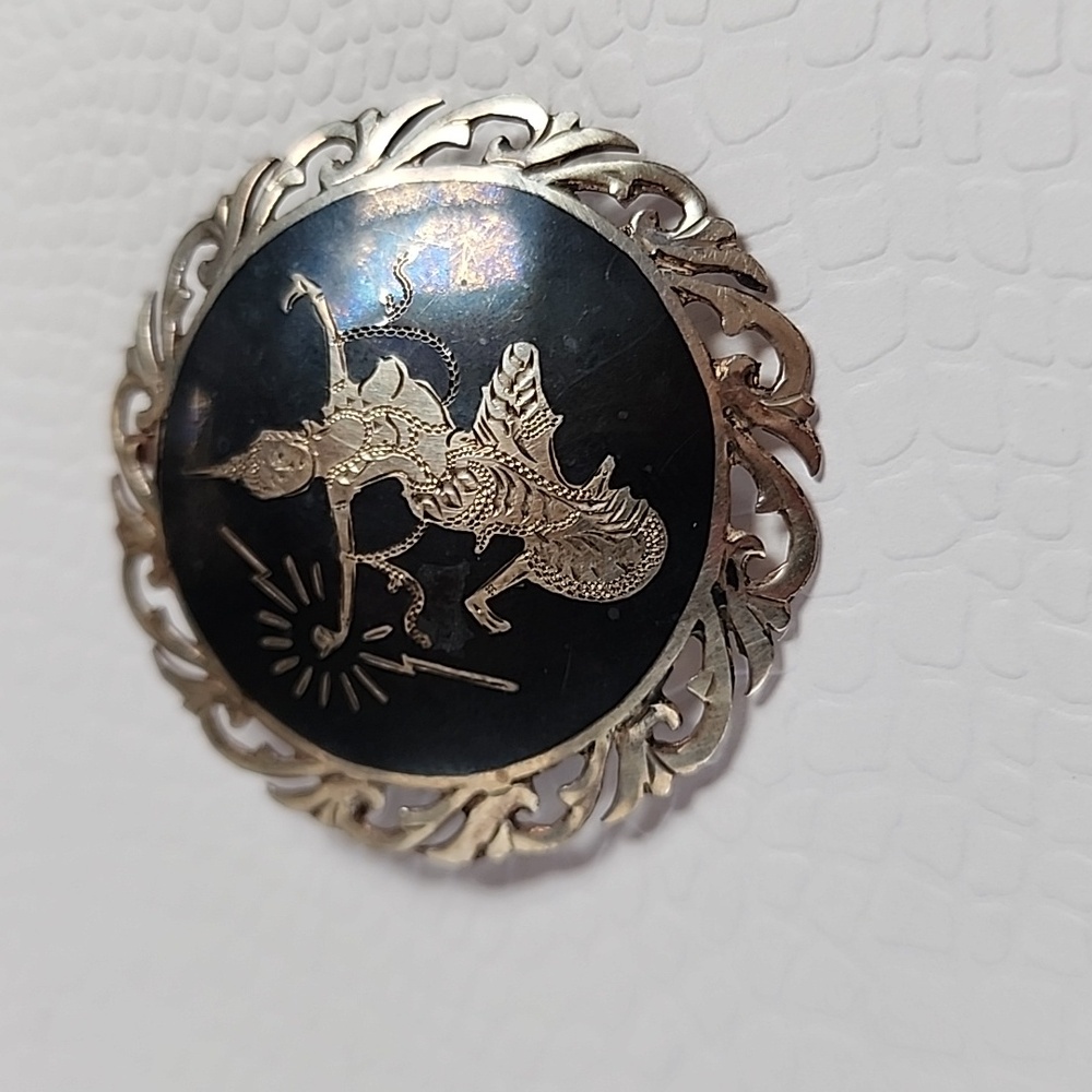 Siam sterling silver signed brooch